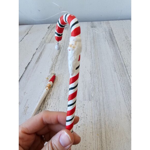 Vintage Santa candy cane icicle ornament set - Picture 6 of 9